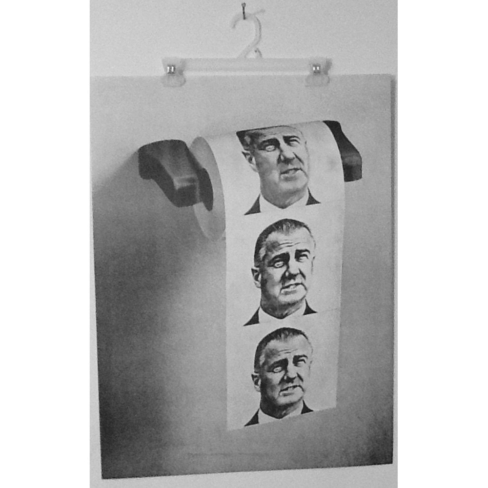 Fun Vintage 70's Political Poster Toilet paper Roll Spiro Agnew